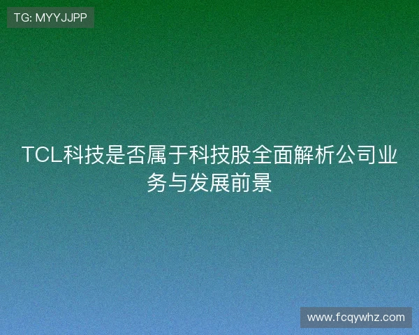 TCL科技是否属于科技股全面解析公司业务与发展前景